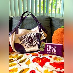 Juicy couture bag and mini cosmetic bag in blush pink and wine